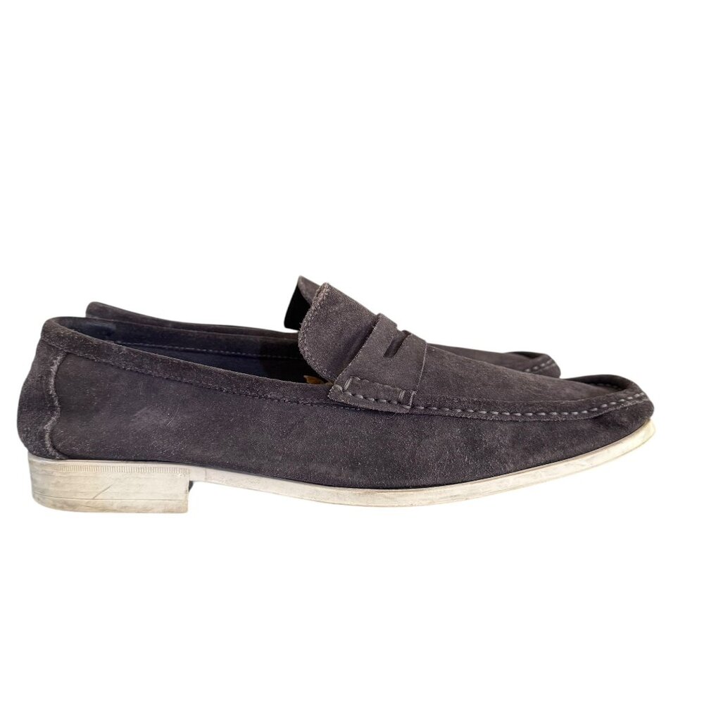 Bruno Magli "Tonio" Gray Suede Men's Loafers Size 11 - Picture 1 of 9